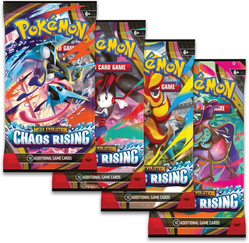 Pokemon TCG Mega Evolution Chaos Rising Art Set - 4 Booster Packs