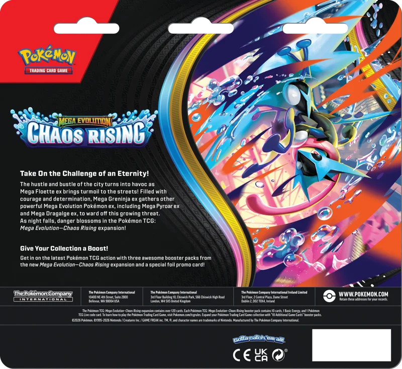 Pokemon TCG Mega Evolution Chaos Rising 3 Pack Blister Charmeleon