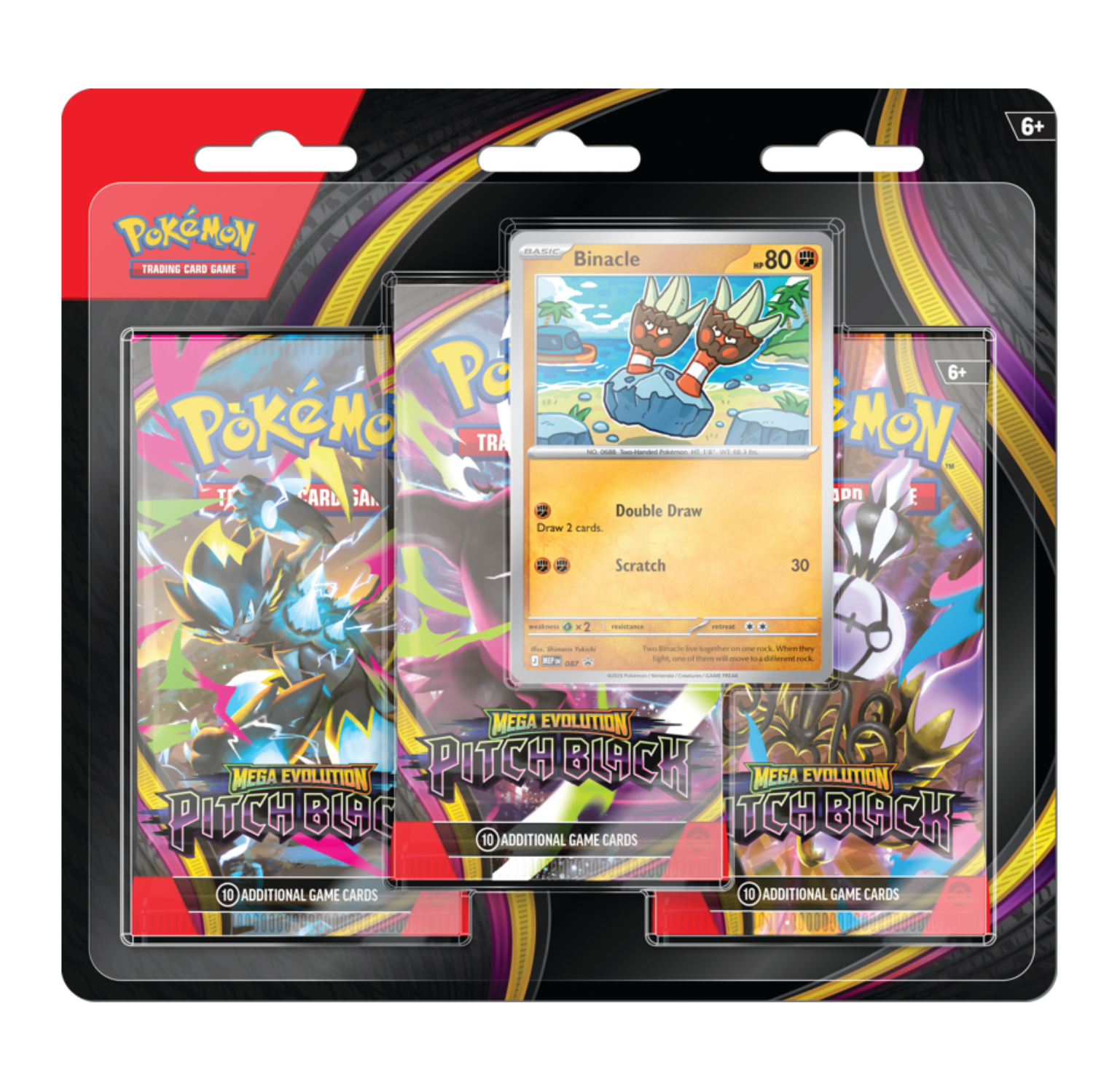 Pokemon TCG Mega Evolution - Pitch Black 3 Pack Blister Binacle