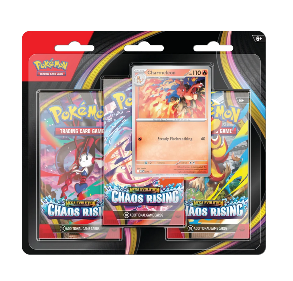 Pokemon TCG Mega Evolution Chaos Rising 3 Pack Blister Charmeleon