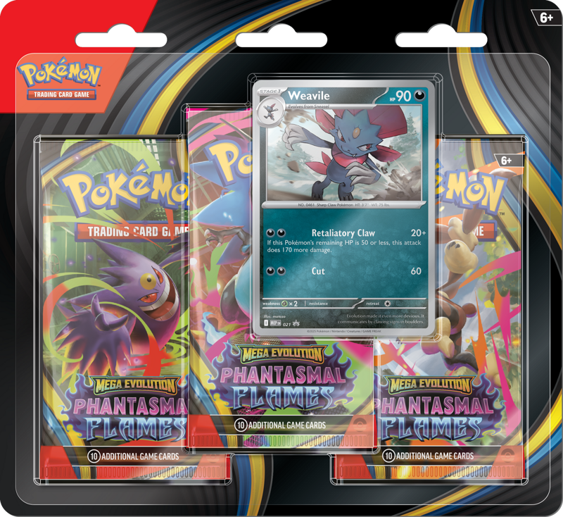 Pokemon Mega Evolution Phantasmal Flames 3 Pack Blister Weavile