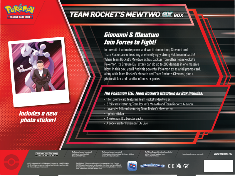 Pokemon TCG: Team Rocket’s Mewtwo Ex Box