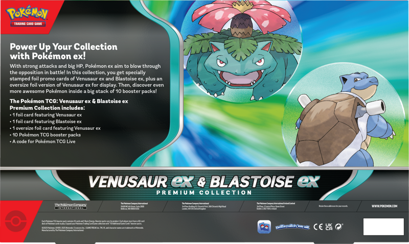 Pokemon TCG: Venusaur EX & Blastoise EX Premium Collection Box