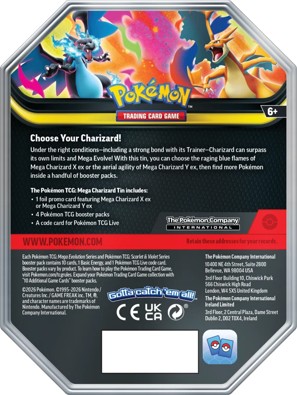 Pokemon TCG:: Mega Evolution - Charizard X EX Gift Tin
