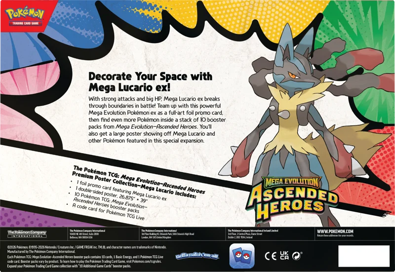 Pokemon TCG: Ascended Heroes - Premium Poster Collection Mega Lucario EX
