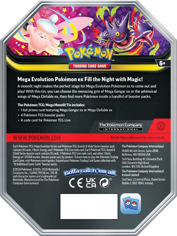 Pokemon TCG: Mega Moonlit Clefable ex Gift Tin