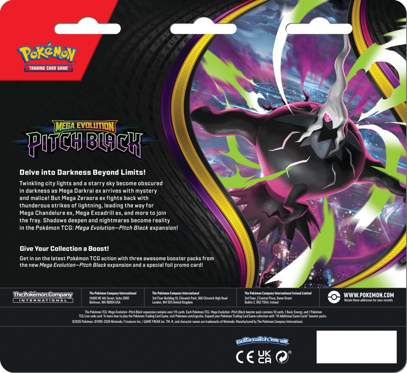 Pokemon TCG Mega Evolution - Pitch Black 3 Pack Blister Binacle