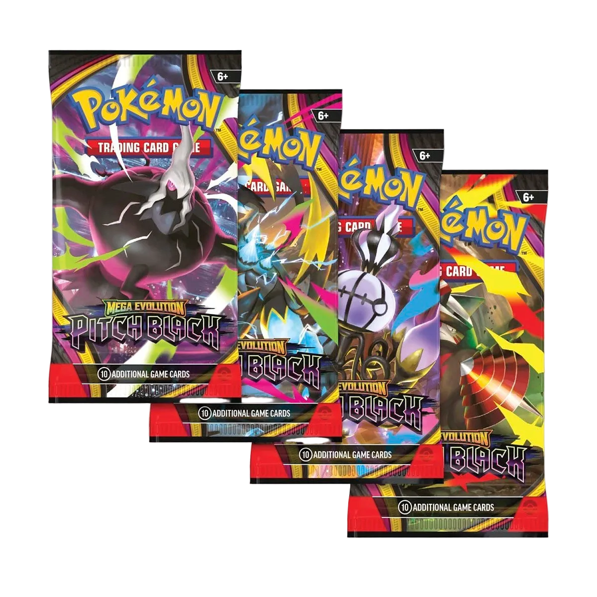 Pokemon TCG Mega Evolution - Pitch Black Art Set -4 Booster Packs