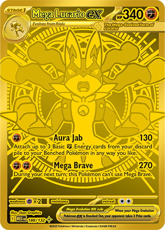 188/132 - Mega Lucario Ex (Mega Hyper Rare)