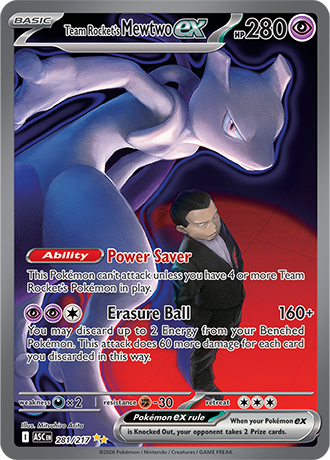 281/217 - Team Rocket's Mewtwo Ex (Special illustration Rare)