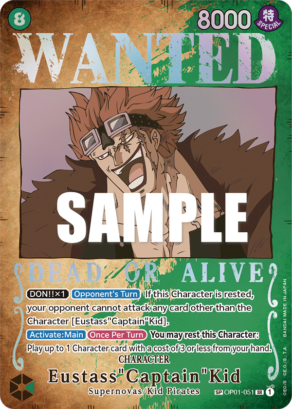 OP01-051 - Eustass"Captain"Kid (SR) (Alt Art) (Special Card) (Wanted)
