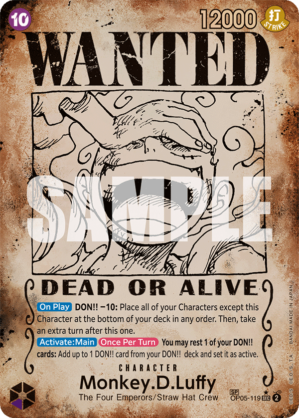 OP05-119 - Monkey.D.Luffy (SEC) (Alt Art) (Wanted)