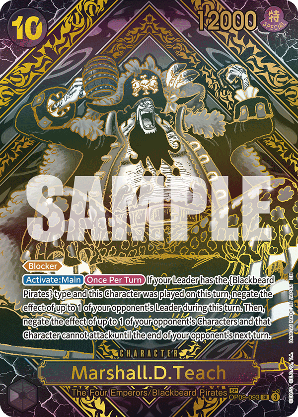 OP09-093 - Marshall.D.Teach (SR) (Alt Art) (Special Card) (Special Gold Version)