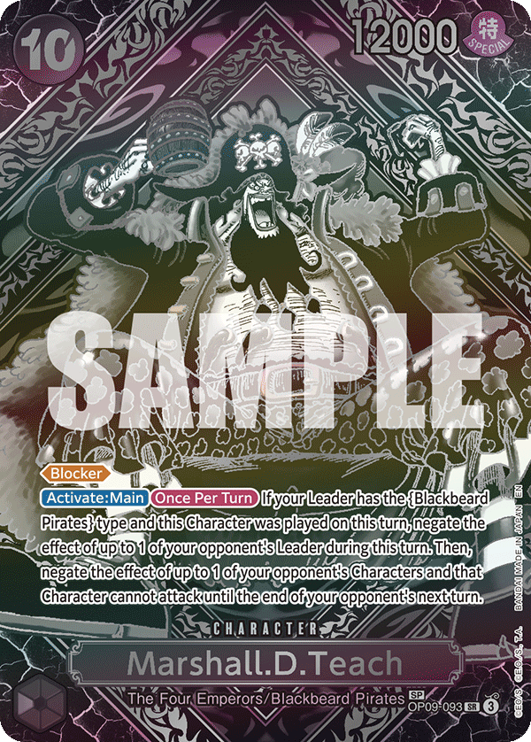OP09-093 - Marshall.D.Teach (SR) (Alt Art) (Special Card) (Special Silver Version)