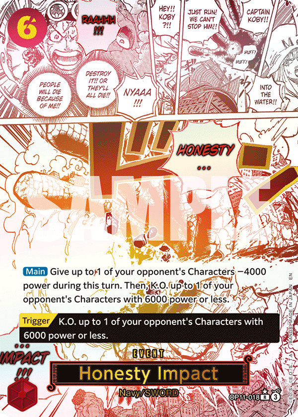OP11-018 - Honesty Impact (Alt Art) (Manga Rare)