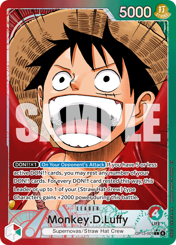 OP13-001 - Monkey.D.Luffy (Leader) (Alt Art)