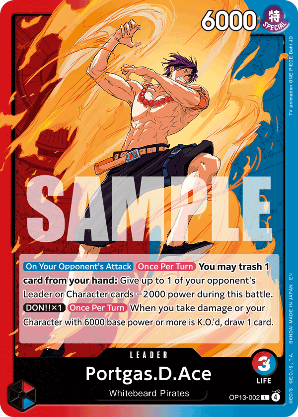 OP13-002 - Portgas.D.Ace (Leader)