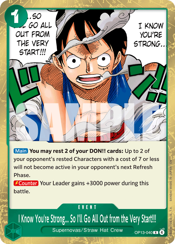 OP13-040 - I Know You're Strong... So I'll Go All Out from the Very Start!!!