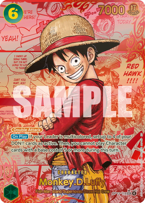 OP13-118 - Monkey.D.Luffy (SEC) (Alt Art) (Manga Rare) (Special Red Version)