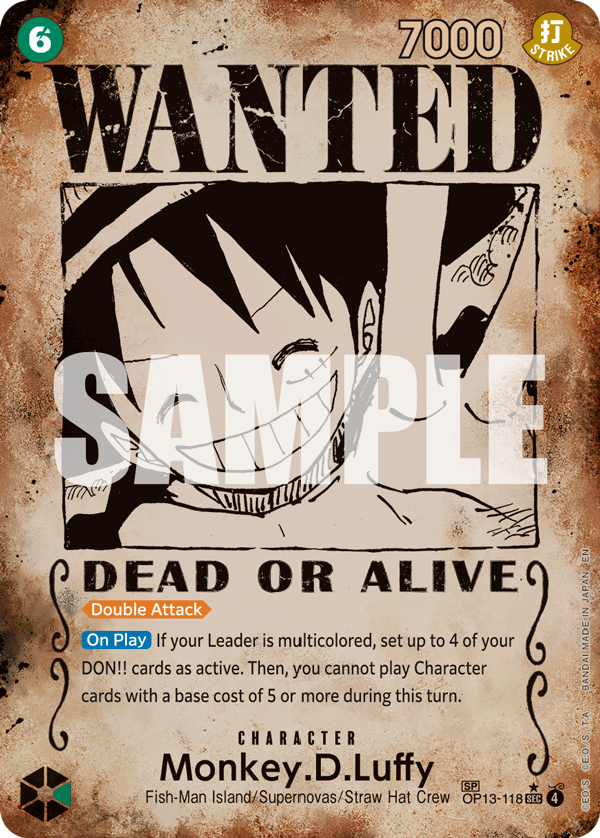 OP13-118 - Monkey.D.Luffy (SEC) (Special Card) (Wanted)