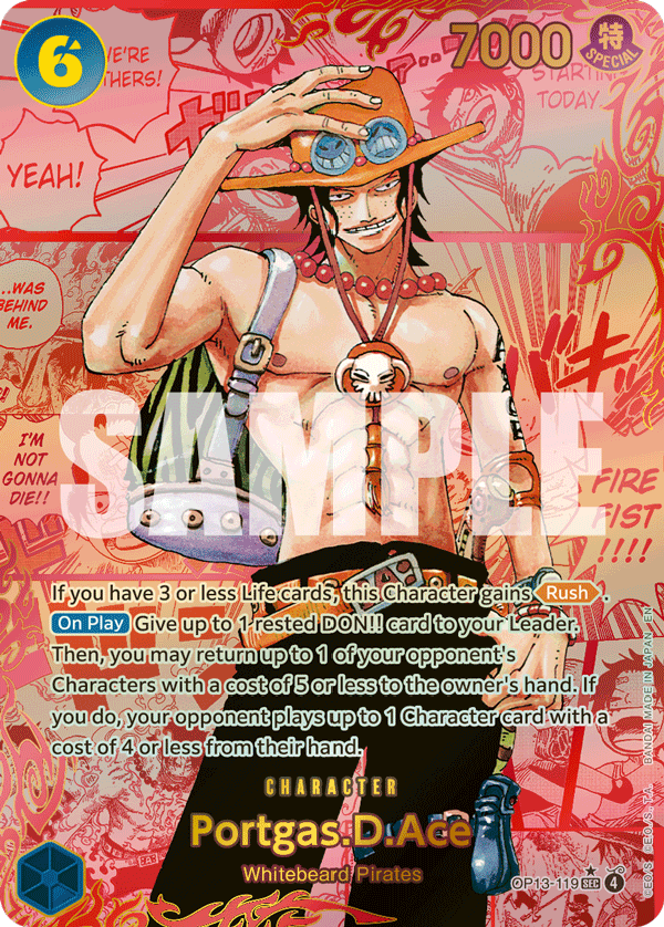 OP13-119 - Portgas.D.Ace (SEC) (Alt Art) (Manga Rare) (Special Red Version)