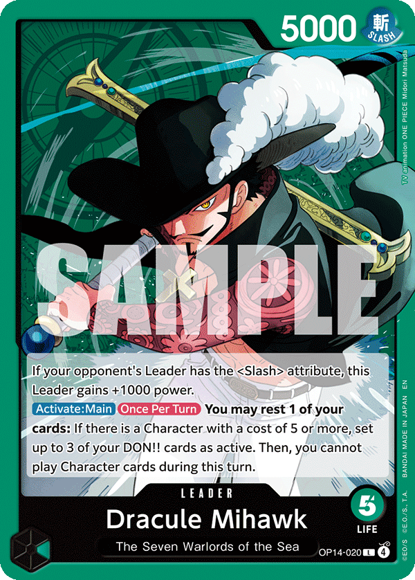 OP14-020 - Dracule Mihawk (Leader)