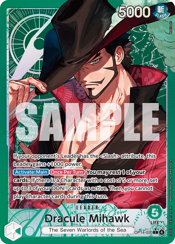 OP14-020 - Dracule Mihawk (Leader) (Alt Art)