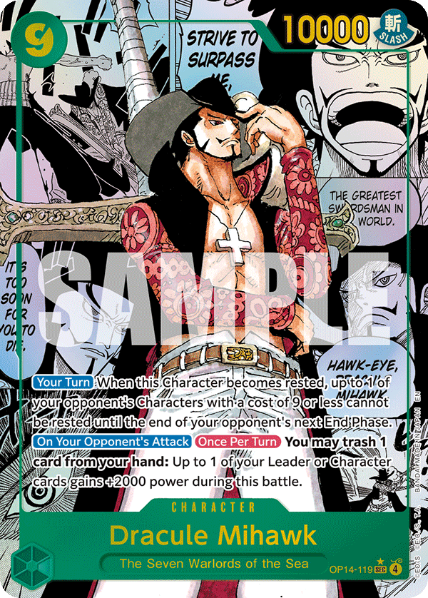 OP14-119 - Dracule Mihawk (SEC) (Alt Art) (Manga Rare)