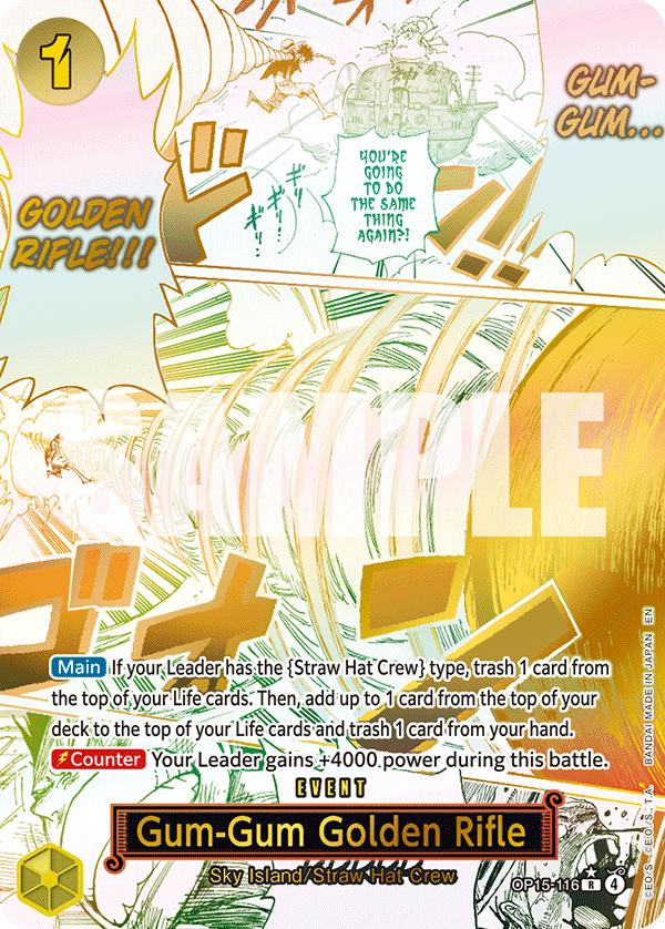 OP15-116 - Gum-Gum Golden Rifle (Alt Art) (Manga Rare)