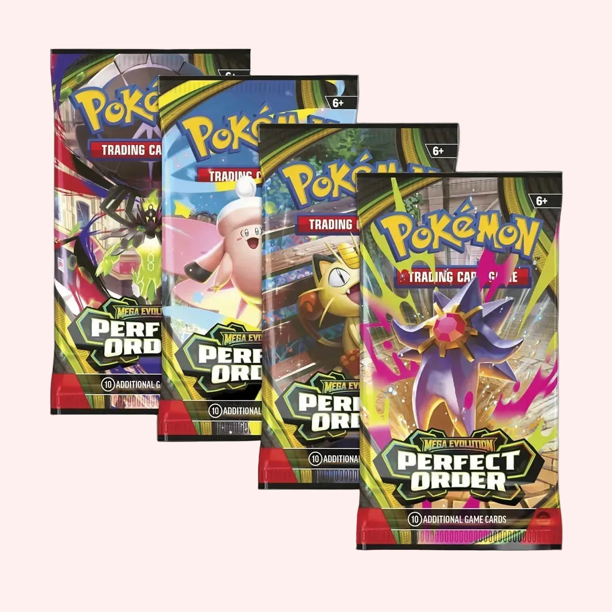 Pokemon TCG Mega Evolution Perfect Order Art Set - 4 Booster Packs