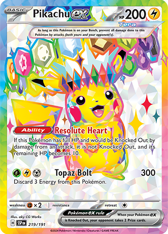 219/191 - Pikachu Ex (Ultra Rare)