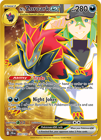 189/159 - N's Zoroark Ex (Hyper Rare)