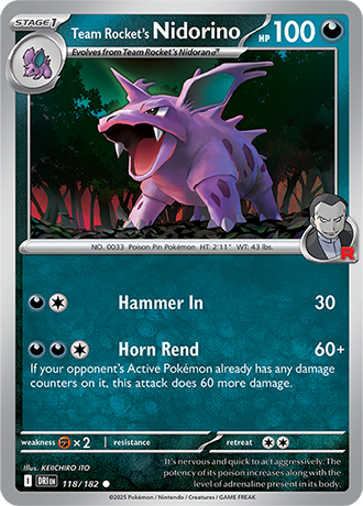118/182 - Team Rocket's Nidorino