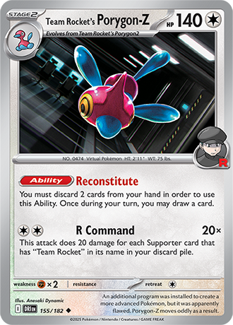 155/182 - Team Rocket's Porygon-Z