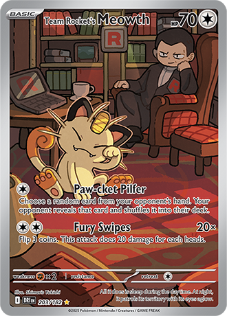 203/182 - Team Rocket's Meowth (Illustration Rare)