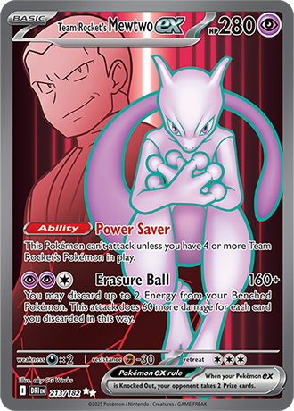213/182 - Team Rocket's Mewtwo Ex (Ultra Rare)