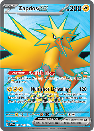 192/165 - Zapdos Ex (Ultra Rare)