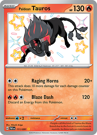 111/091 - Paldean Tauros (Shiny Rare)