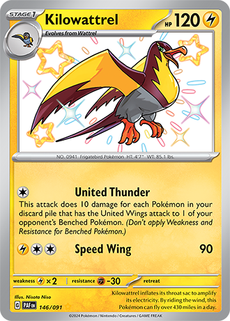 146/091 - Kilowattrel (Shiny Rare)