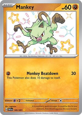 169/091 - Mankey (Shiny Rare)