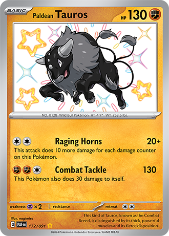 172/091 - Paldean Tauros (Shiny Rare)