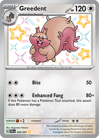 206/091 - Greedent (Shiny Rare)